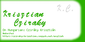 krisztian cziraky business card