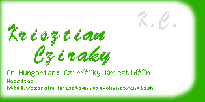 krisztian cziraky business card